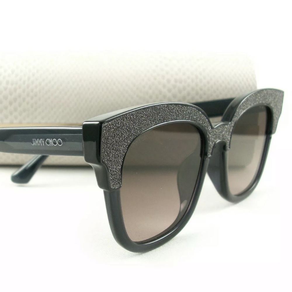 *SOLD* JIMMY CHOO Sunglasses Gray Glittery NEW - Picture 3 of 9